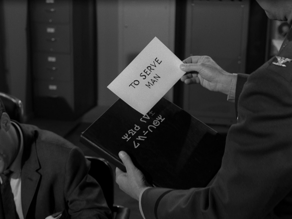 “The Twilight Zone”: “To Serve Man”: Alien writing